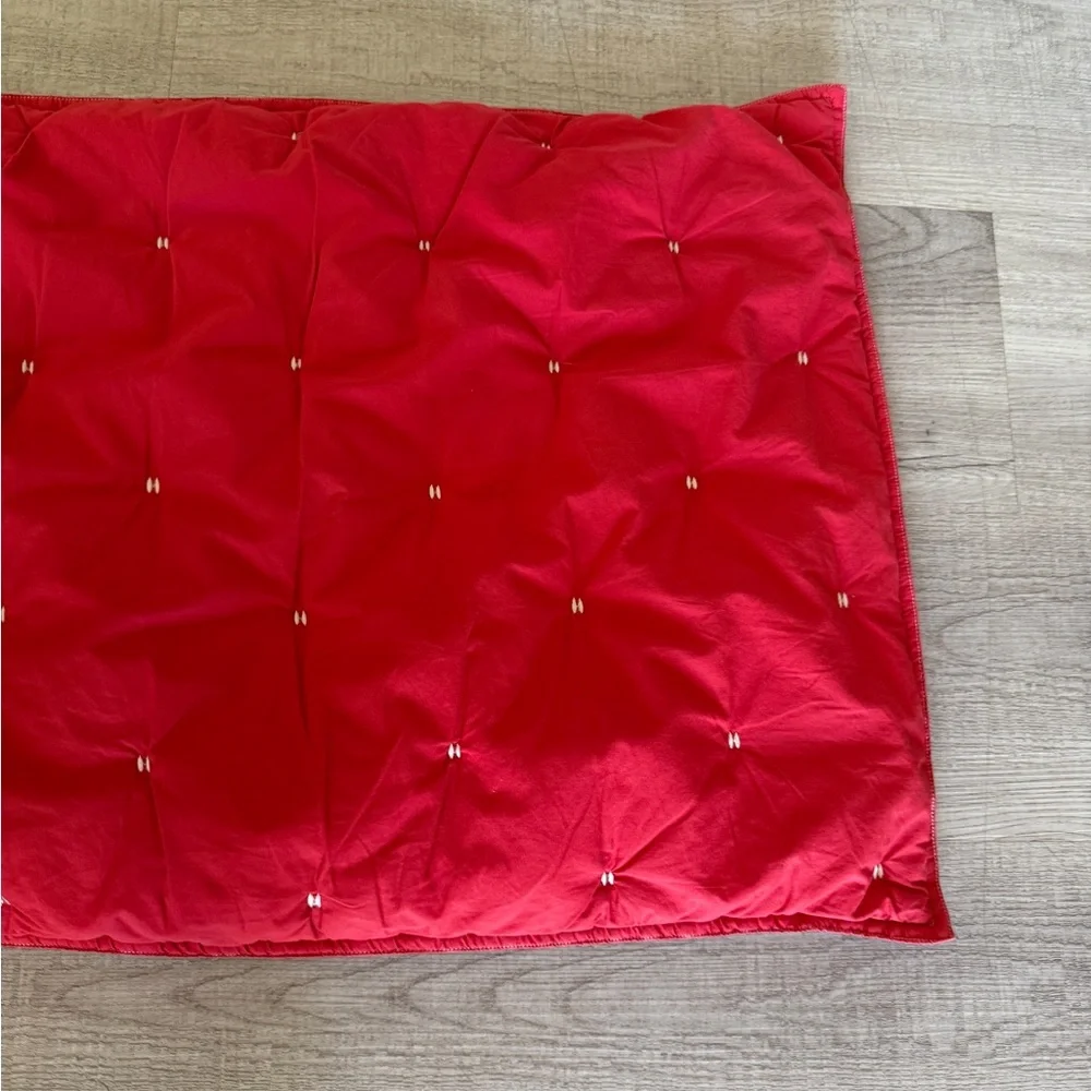 West Elm Red and White pickstich quilted Pillow sham